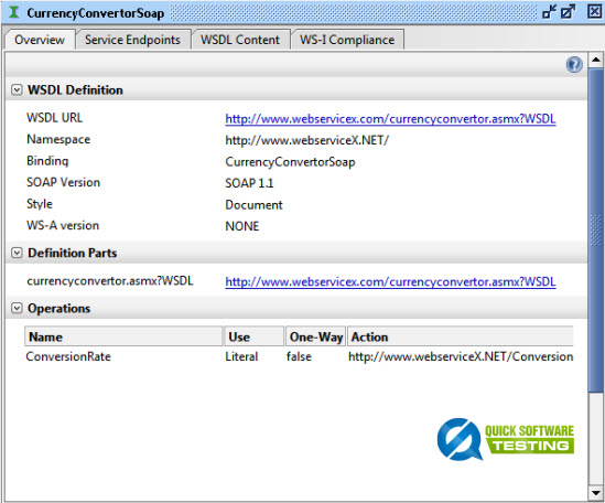 View WSDL Properties in soapUI